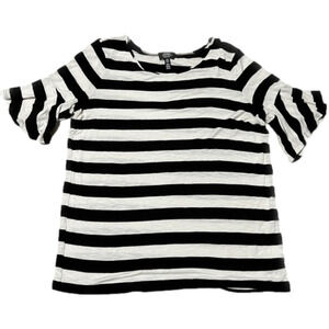Jones New York Signature Black & White Striped Top (Sz M)
